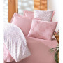 Parure de lit moderne en coton rose - Housse de couette 140x200 cm et 2 taies