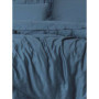 Parure de lit satin bleu - Housse de couette 140x200cm et taies 60x60cm