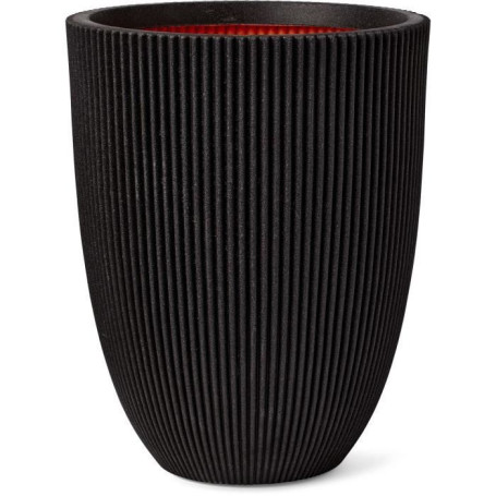 Vase Élégant Groove Noir 46x58 cm - CAPI EUROPE