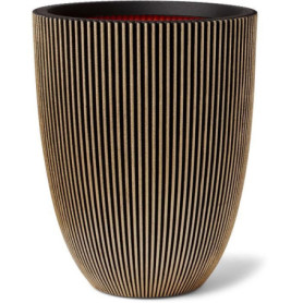 Vase Élégant Groove Noir et Doré - 46 cm