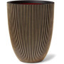 Vase Élégant Groove Noir et Doré - 46 cm