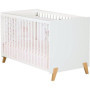 Lit Bébé Joy Blanc 120x60 cm en Bois Naturel - BABY PRICE