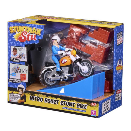 Moto Nitro Boost avec Stuntman Stu - Figurine Cascadeur BANDAI