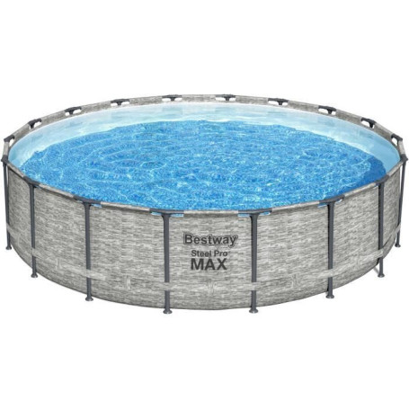 Kit Piscine Hors Sol Tubulaire BESTWAY Steel Pro Max 549 cm - Ronde avec Échelle et Pompe