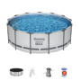 Kit Piscine Tubulaire Ronde Steel Pro Max BESTWAY - 396 x 122 cm avec Accessoires