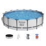 Kit Piscine Hors Sol Ronde Bestway Steel Pro Max - 457 x 107 cm avec Pompe et Échelle
