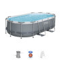 Kit Piscine Hors Sol Ovale Steel Pro MAX™ 427x250 cm avec Filtration et Échelle