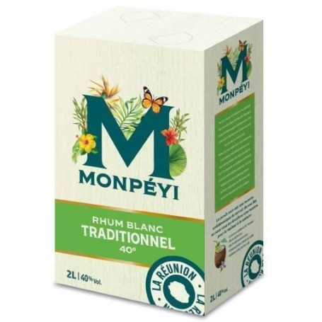 Rhum Blanc Traditionnel Monpéyi - Bag in Box 2L - 40% Vol