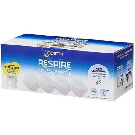 Recharge Absorbeur d'Humidité BOSTIK Respire - 4 Tablettes Écologiques