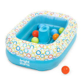 Baignoire Gonflable 2-en-1 avec Pompe et Balles de Jeu
