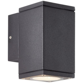 Applique Murale Extérieure HALLY en Métal et Verre Anthracite - GU10 LED 10W IP44