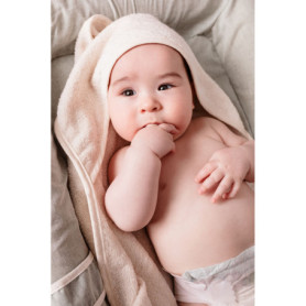 Drap de bain XXL Parent/Bébé CANDIDE - Écru 100x100 cm