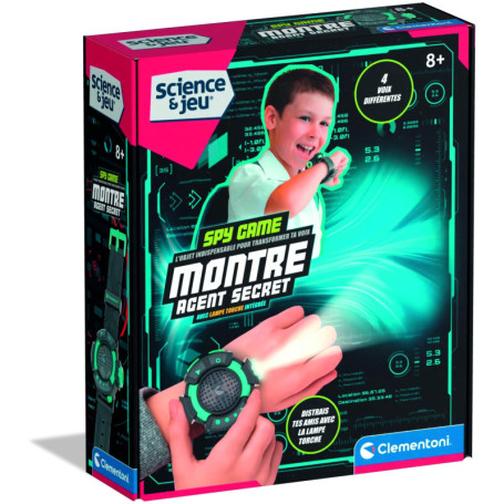 Montre Camouflée Agent Secret CLEMENTONI avec Lampe LED
