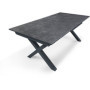 Table de Jardin Floride en Aluminium et Céramique - Gris Anthracite - 180/240 x 100 cm