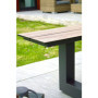 Table de jardin Vancouver avec bancs en aluminium gris anthracite