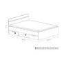 Lit adulte MICHIGAN DEMEYERE - 140 x 190 cm avec rangements - Blanc