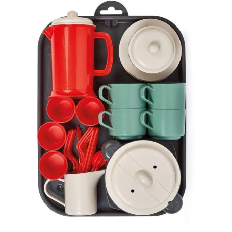 Plateau Dinette Garni ECOIFFIER - 26,5 cm pour Petits Chefs