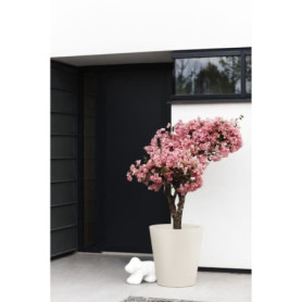 Pot de Fleurs ELHO Pure Straight Rond 50 - Blanc Lin - 100% Recyclé