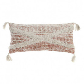 Coussin DKD Home Decor Beige Orange Polyester Coton Aluminium Frange (60 x 10 x 56,99 €