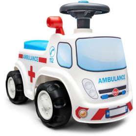 Ambulance Porteur FALK avec Klaxon et Assise Ouvrante - Rouge