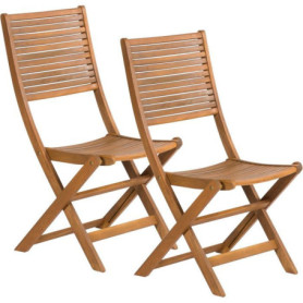 Lot de 2 chaises pliantes en bois d'acacia - Fieldmann