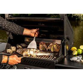 Spatule Plancha Forged Churrasco en Acier Inox avec Manche en Bois d'Olivier