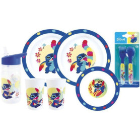 Ensemble de Vaisselle Lilo & Stitch - 2 Verres, Assiettes et Couverts
