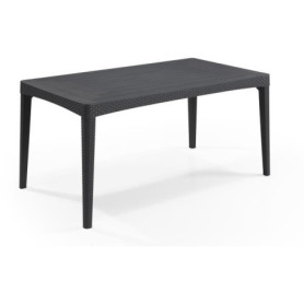 Table de Jardin Rectangulaire Girona en Résine Gris Graphite pour 6 Personnes