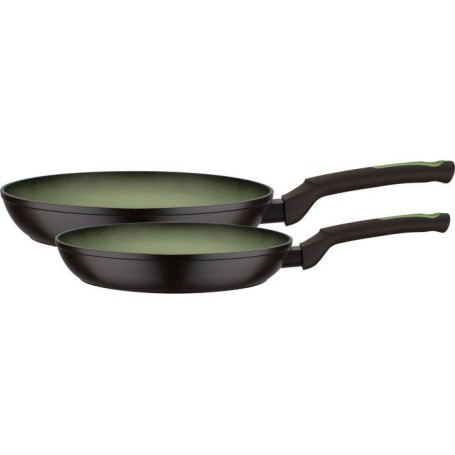 Set de 2 poêles induction GSW AVOCADO - Aluminium forgé vert Ø 24 et 28 cm
