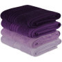 Ensemble de 4 serviettes de bain violettes en coton - 50 x 90 cm