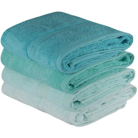 Ensemble de 4 serviettes de bain vert menthe - 70 x 140 cm