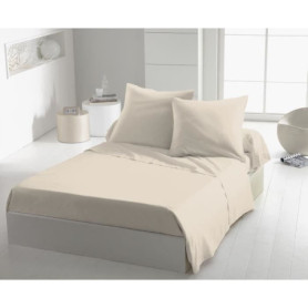 Drap Plat Microfibre Beige Ivoire 180 x 290 cm - HOME LINGE PASSION