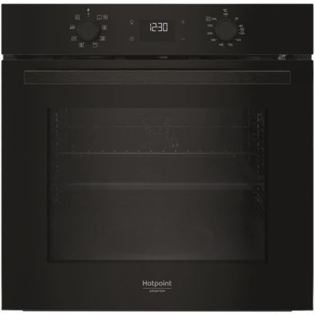 Four encastrable Pyrolyse et Hydrolyse - HOTPOINT - Verre Noir - 71 L - A++