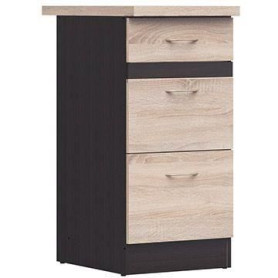 Meuble bas de cuisine JUNONA 40 cm avec 3 tiroirs en chêne sonoma