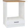 Meuble Bas Four 60 cm Blanc Brillant avec Plan de Travail