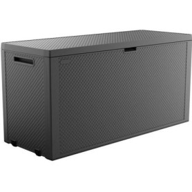 Coffre de rangement extérieur KETER 270L - Malle de jardin Emily en résine gris