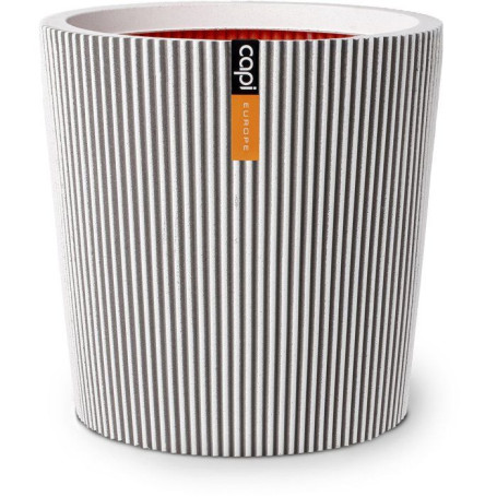 Vase Conique Groove NL en Ivoire - Élégance Design pour Intérieur et Extérieur