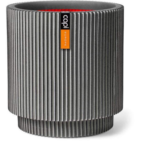 Vase Cylindrique Groove NL Anthracite - CAPI EUROPE