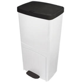 Poubelle de cuisine tri sélectif 70L - Double compartiment blanc
