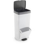 Poubelle de cuisine tri sélectif 70L - Double compartiment blanc