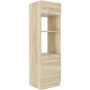 Meuble colonne four 2 portes battantes en chêne sonoma - 60 cm