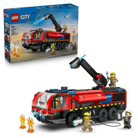 LEGO City - Camion de Pompiers de l'Aéroport avec Minifigurines