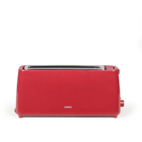 Grille-pain long rouge LIVOO avec thermostat réglable