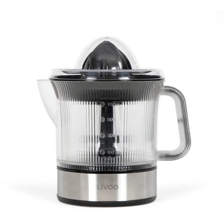 Presse-agrumes électrique LIVOO DOD210 en Inox et Noir - 40W avec 2 cônes