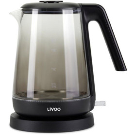 Bouilloire Électrique LIVOO DOD216N en Verre Noir - 2200 W, 1,7 L