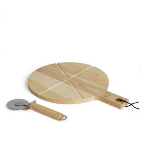 Set à Pizza en Bois d'Hévéa avec Roulette - LIVOO
