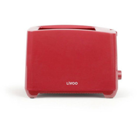Grille-pain rouge 2 fentes avec thermostat réglable - LIVOO