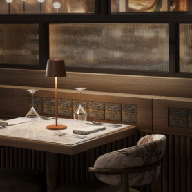 Lampe de Table Sans Fil LUMISKY KELLY VINTAGE en Aluminium Marron - LED Dimmable