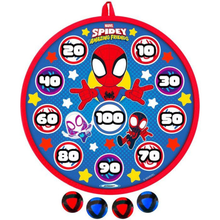 Cible Fléchettes Spidey MARVEL avec 4 Balles - 28 cm