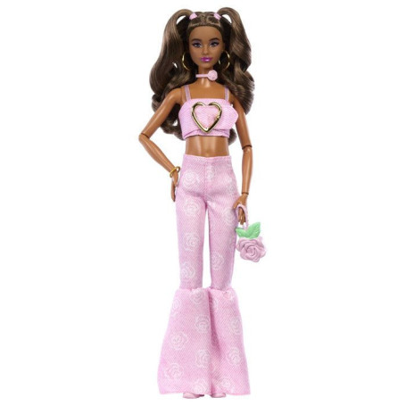Barbie Deluxe Style - Poupée Fashion en Tenue Rose Coeur